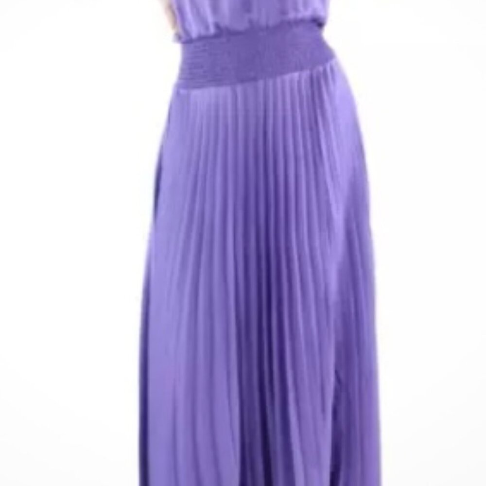 NWT Purple Ramy Brook Arina Halter Neck Pleated Maxi Dress size 8 - Picture 4 of 9